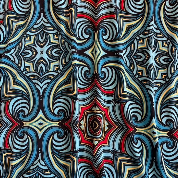 Vtg 70s Bisou Bisou Psychedelic Geometric Empire Waist Bell Sleeve Top Size L - Picture 5 of 15